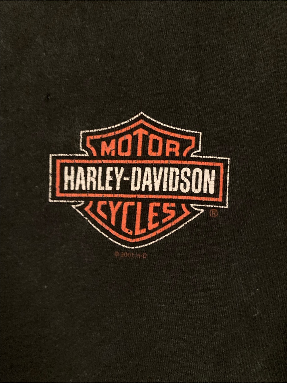 Vintage Harley Davidson Kauai Hawaii Faded Black Distressed V-Neck Top Two Wheel - Picture 2 of 5